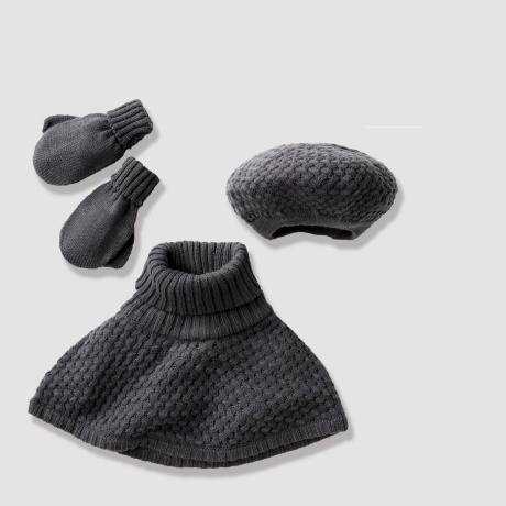 Mädchen Set: Rundschal, Mütze, Handschuhe