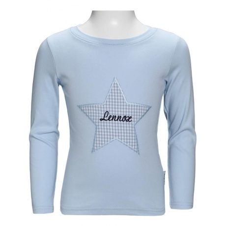 Langarmshirt mit Vichy-Stern (personalisiert) Langarmshirt mit Vichy-Stern (personalisiert)