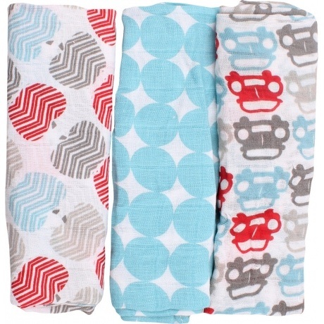 Mullwindeln gemustert