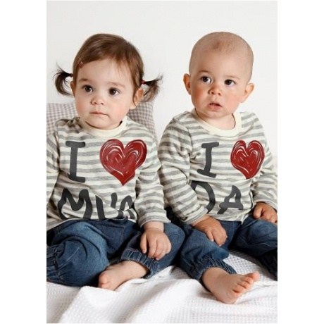 Baby Langarmshirt "I love Mum"