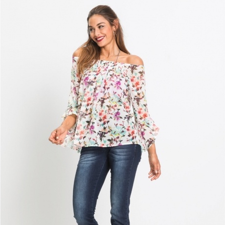 Bluse mit Carmen-Ausschnitt