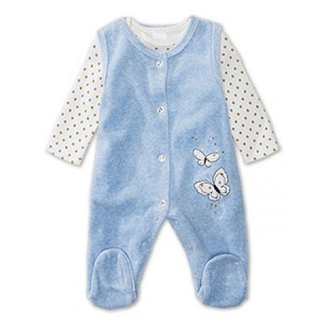 Baby Strampler-Set in blau / weiss