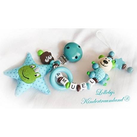 Schnullerkette Teddy mit Namen