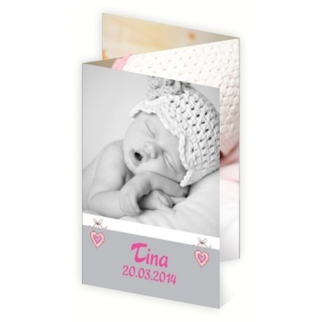 Geburtskarten - Neu ! Leporello Babykarte Tina (CAZ-30)