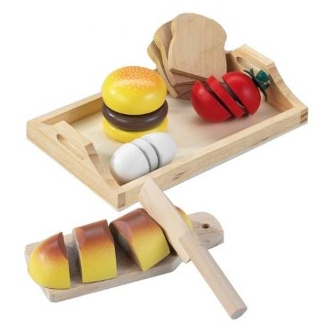 45006 - Holztablett mit Holzmahlzeit zum Schneide