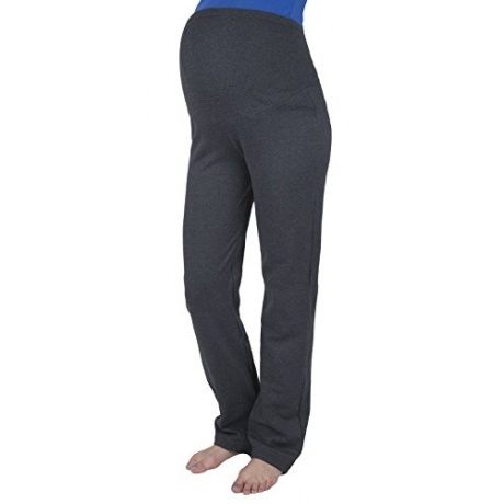 Schwangerschaftshose / Yogahose mit extra Bauch-Panel / Umstandsmode (XXL, Schwarz)