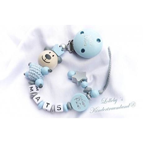 Schnullerkette Teddy mit Namen