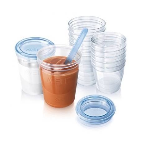 SCF721/20 Aufbewahrungsbehälter für Babynahrung, 180 / 240 ml, 10-teiliges Set