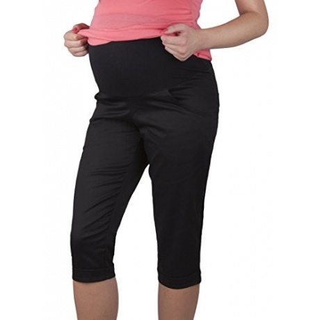 Mija - Umstandsmode / Capri Umstandshose Caprihose für den Sommer 9045 (46, Schwarz) Mija - Umstandsmode / Capri Umstandshose Caprihose für den Sommer 9045 (46, Schwarz)