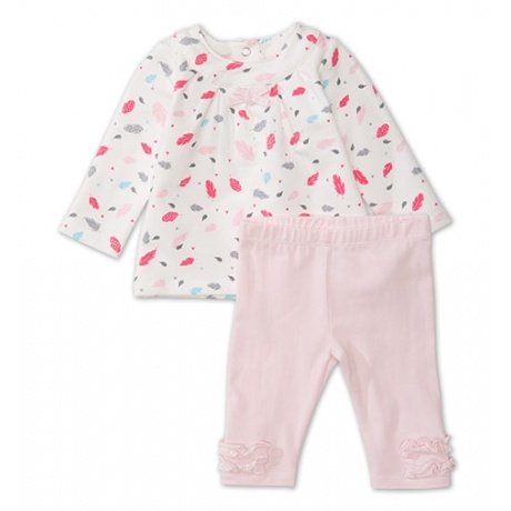 Baby Erstlingsoutfit in weiss / rosa