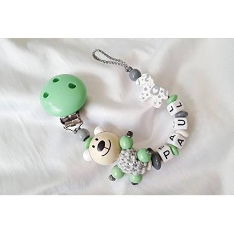 Schnullerkette Teddy mit Namen