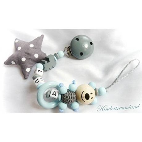 Schnullerkette Teddy mit Namen