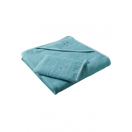 Waschhandschuh und Kapuzenbadetuch