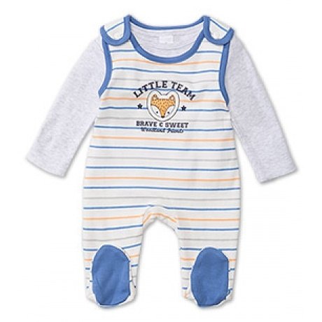 Baby Strampler-Set in blau / weiss