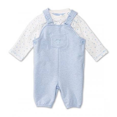 Baby Strampler-Set in blau / weiss