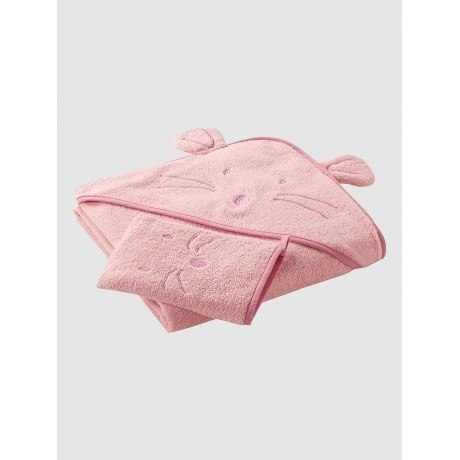 Badetuch und Waschhandschuh mit Ohren Teddy